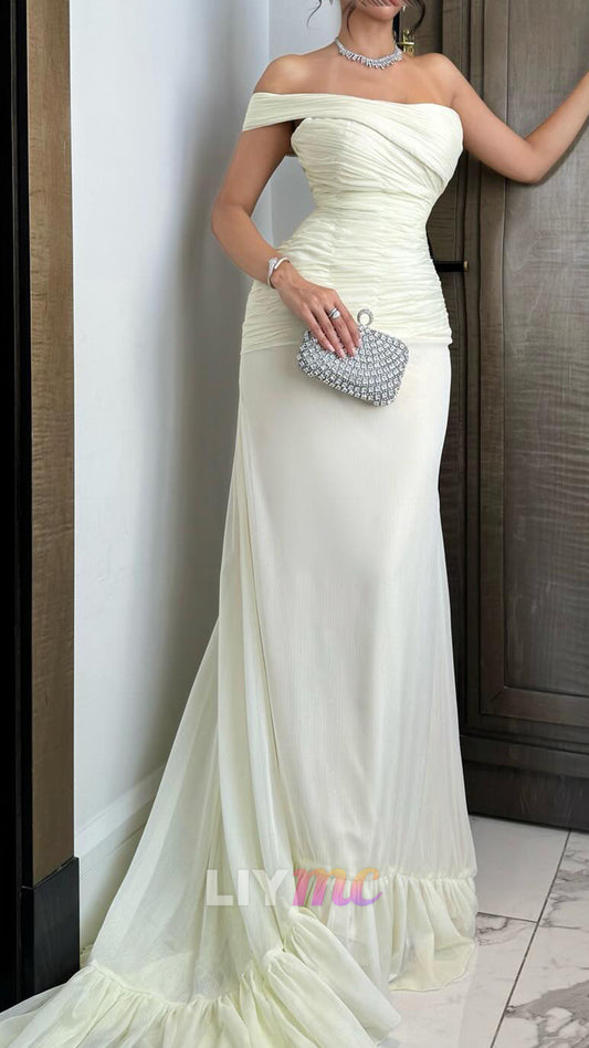 Off-Shoulder Sleeveless Mermaid Prom Dress