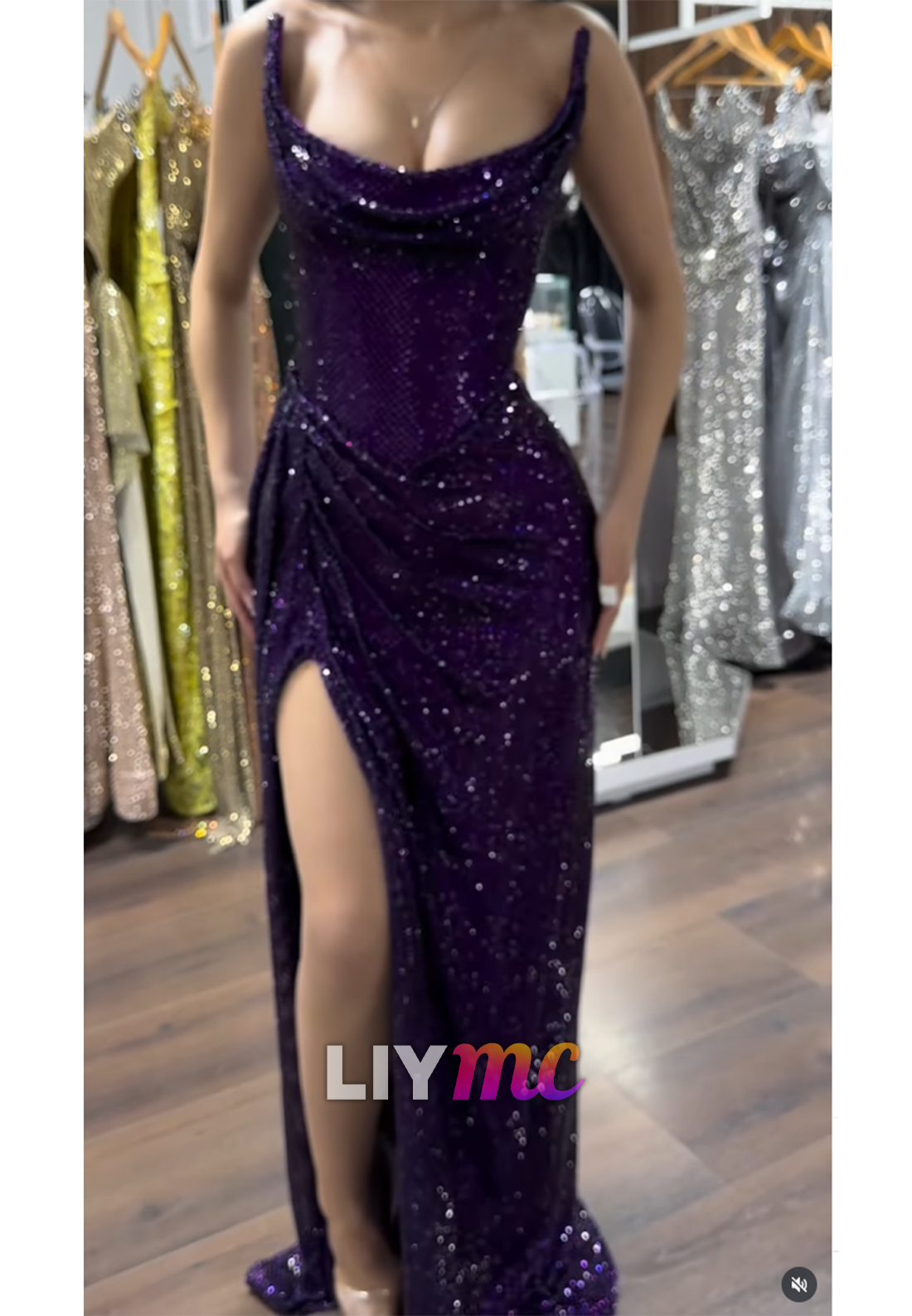 Off-Shoulder Sleeveless Sparkly Regency Sheath Prom Dress