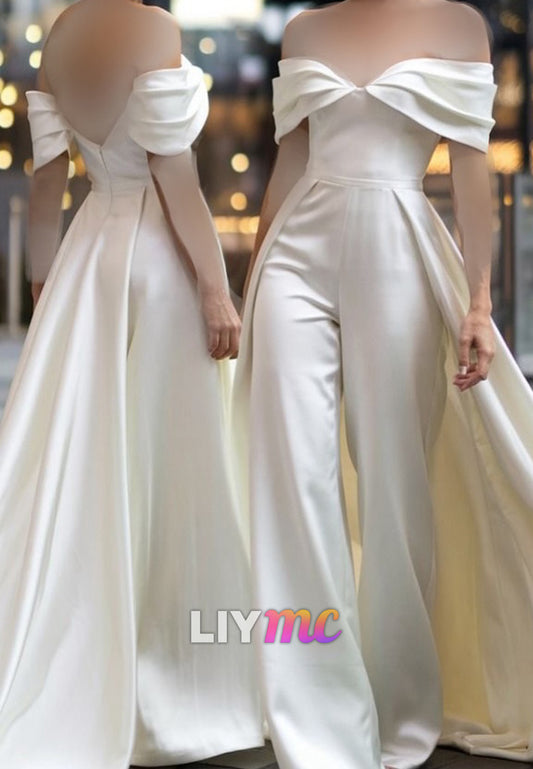 Off-Shoulder Strapless Jumpsuit for Wedding