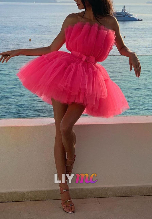Off-Shoulder Tulle Ball Gown A-Line Party Homecoming Dress