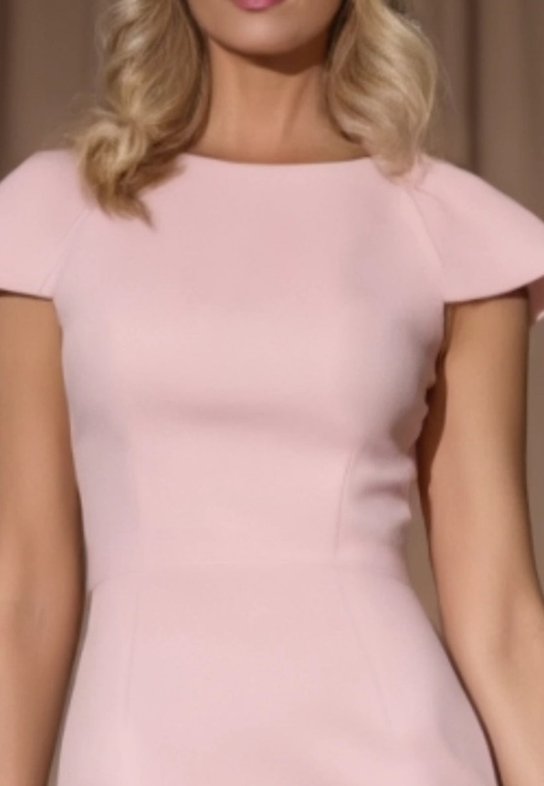 Office Mermaid Dress with Crew Neck