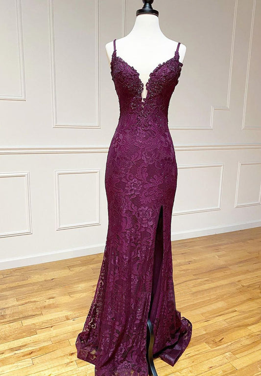 V-Neck Sleeveless Appliques Mermaid Prom Dress