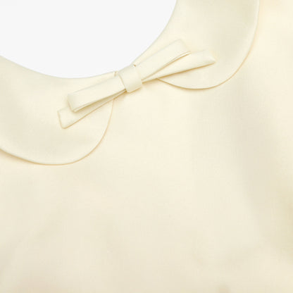 Wedding Guest Dress Yellow Taffeta Collared Midi Dress