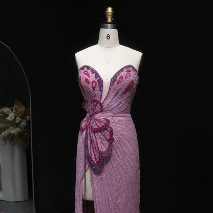 Elegant Sweetheart Pink Evening Dress Mermaid Gown