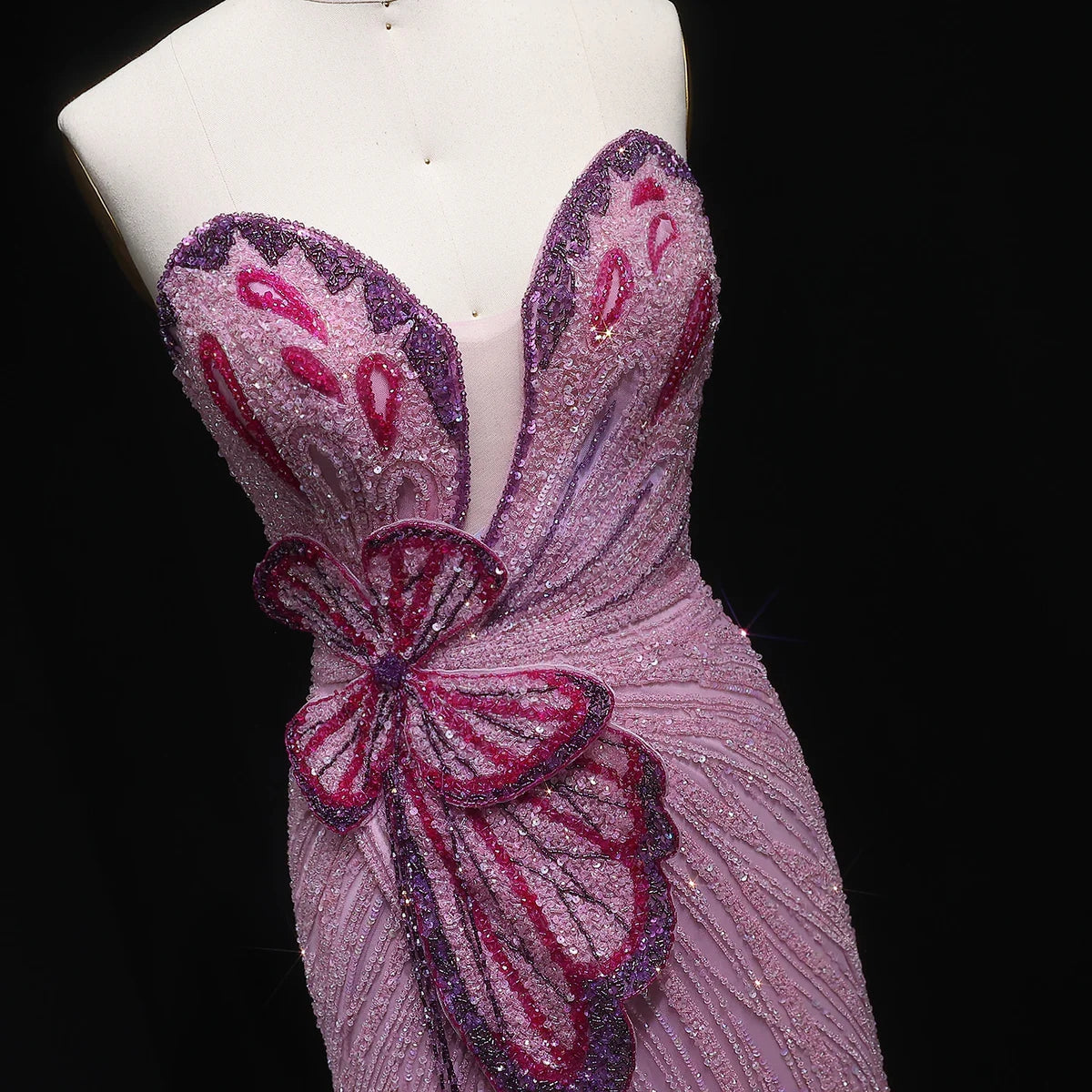 Elegant Sweetheart Pink Evening Dress Mermaid Gown