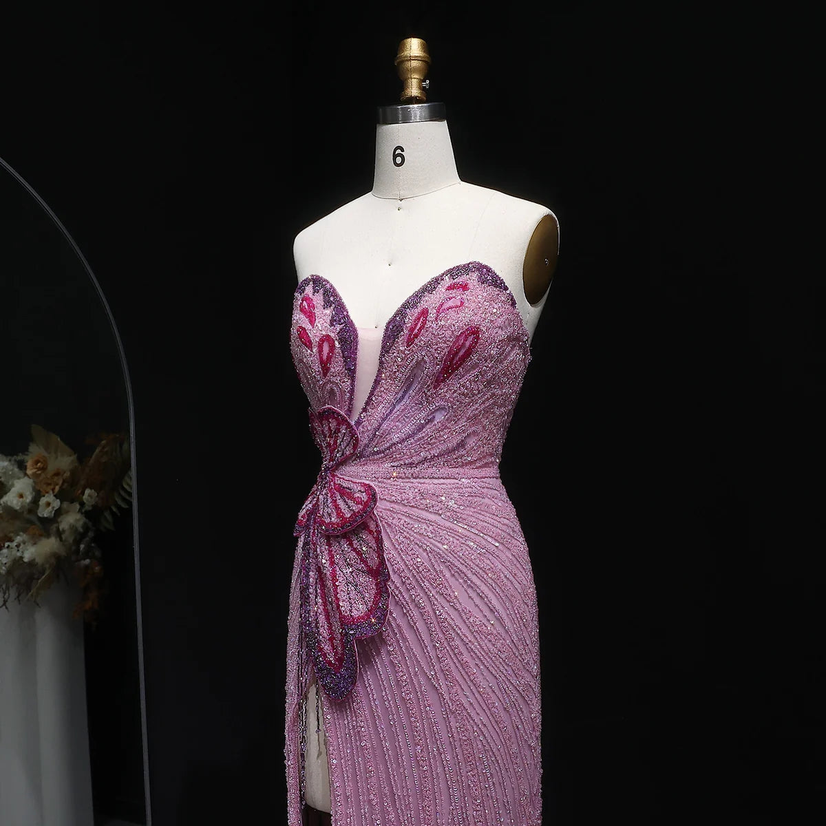 Elegant Sweetheart Pink Evening Dress Mermaid Gown