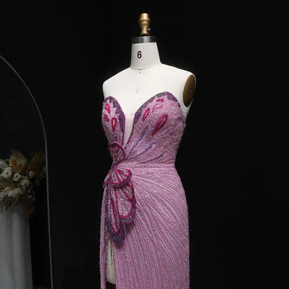 Elegant Sweetheart Pink Evening Dress Mermaid Gown
