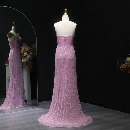 Elegant Sweetheart Pink Evening Dress Mermaid Gown