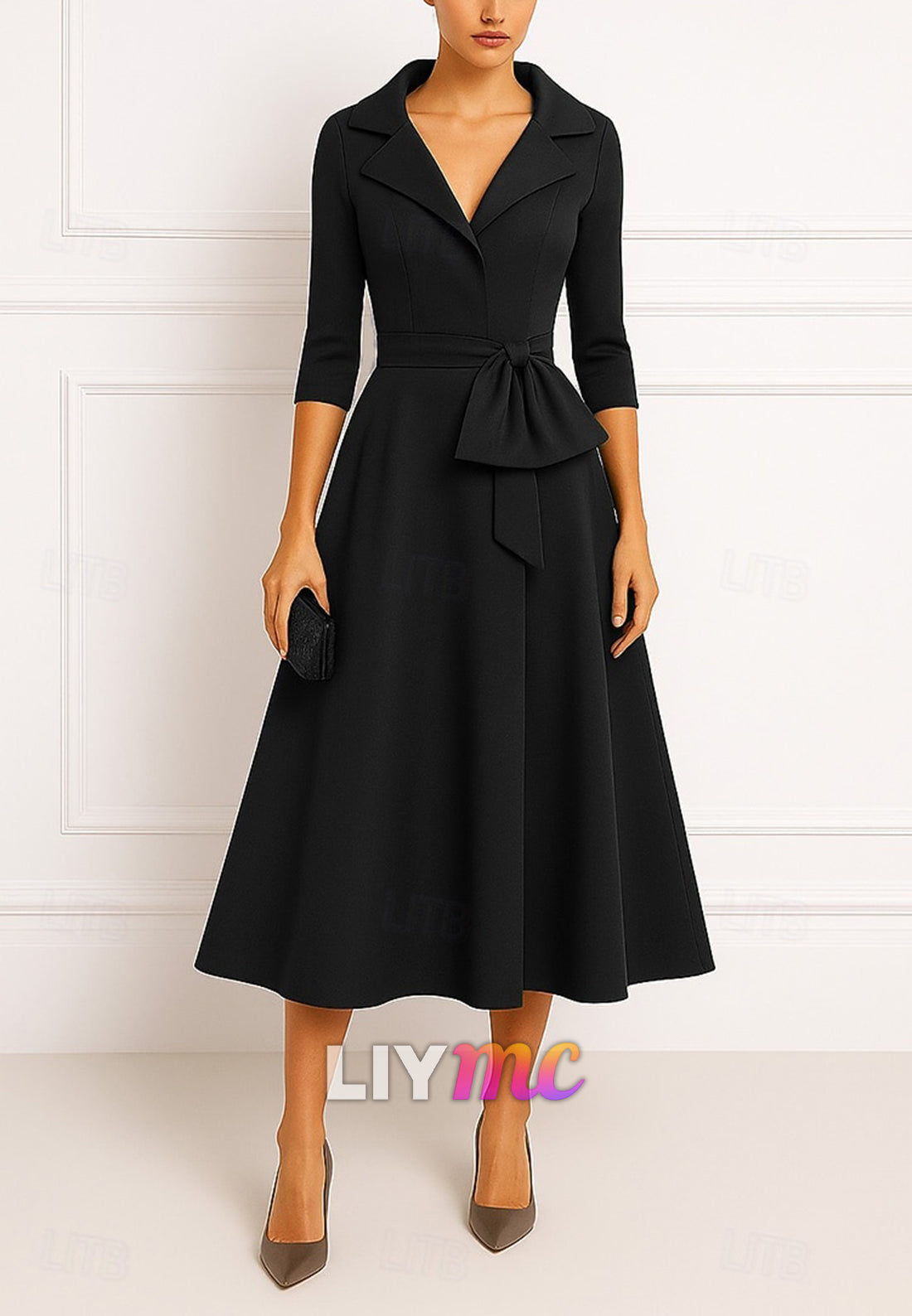 Portrait Collar A-Line Cocktail Dresses Elegant Dress Formal Wedding Guest Dress