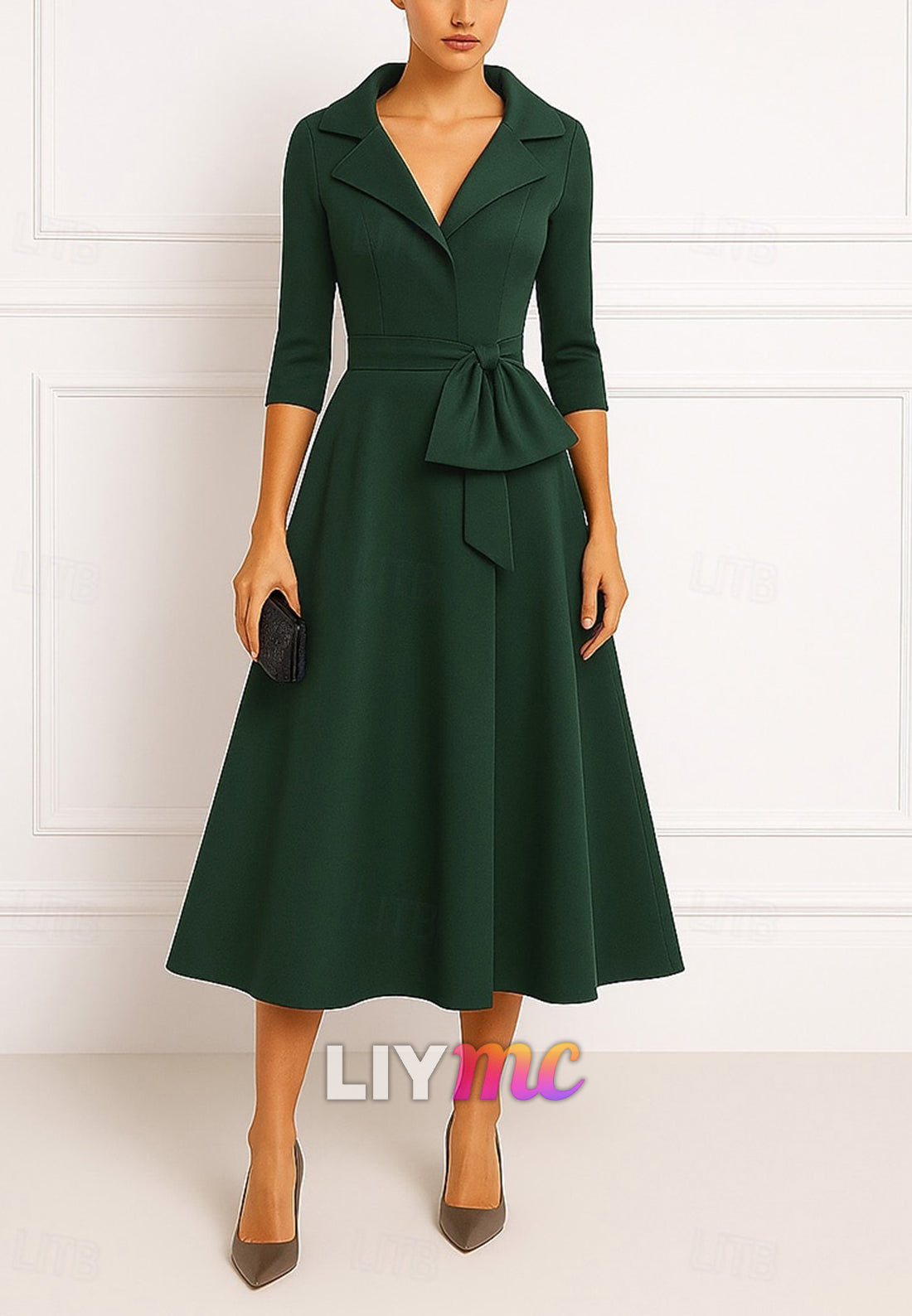 Portrait Collar A-Line Cocktail Dresses Elegant Dress Formal Wedding Guest Dress