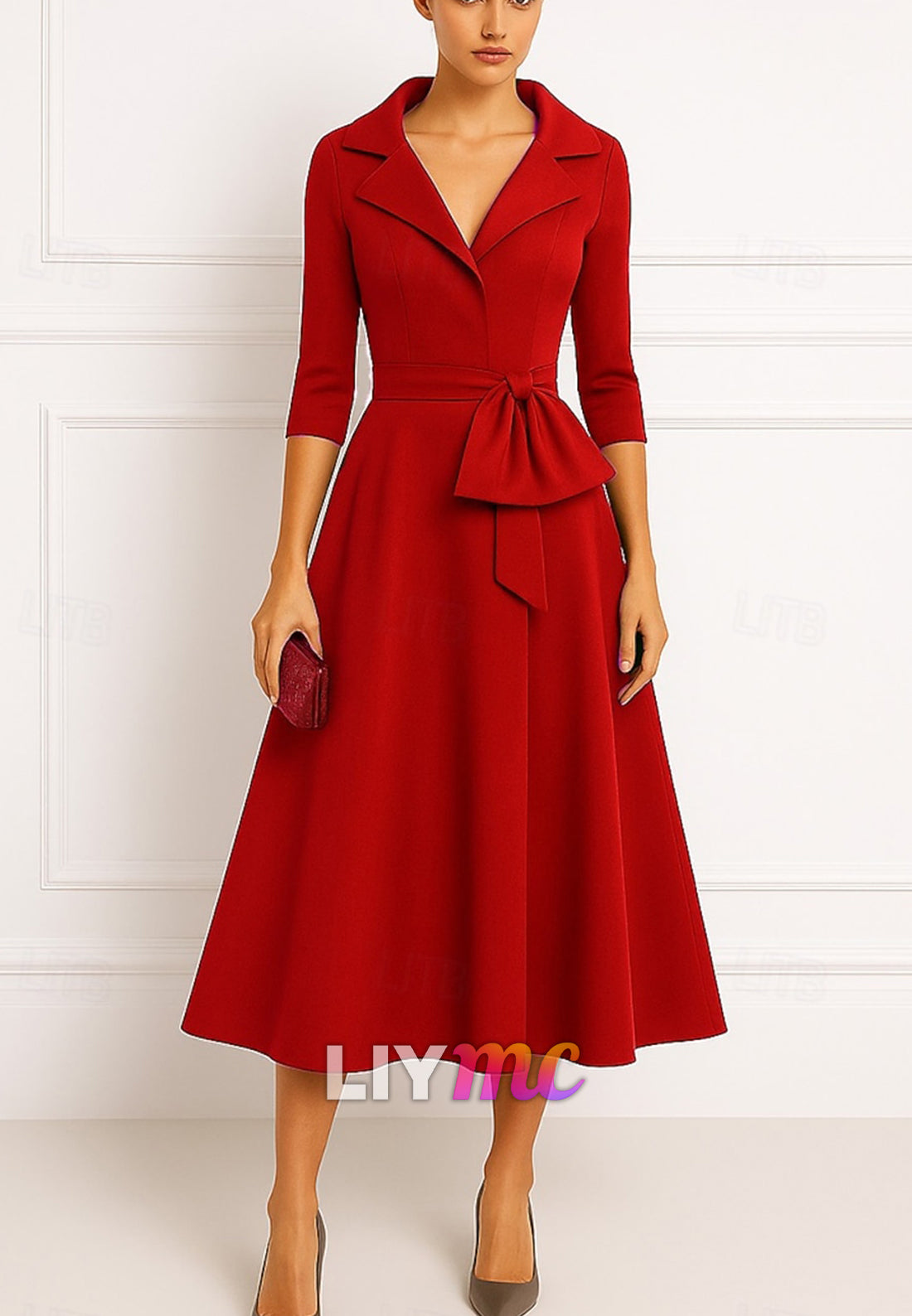 Portrait Collar A-Line Cocktail Dresses Elegant Dress Formal Wedding Guest Dress