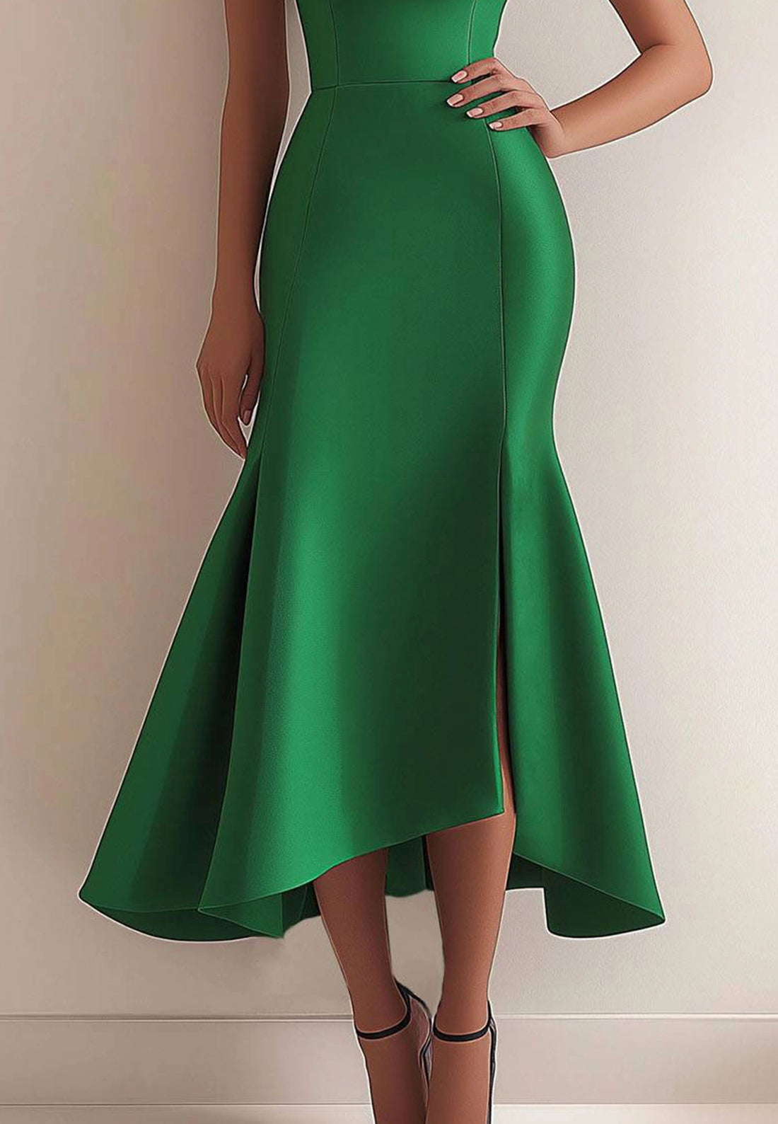 Party Prom Dress Metallic Fabric Colorful Long Sleeve Pleated Midi Dress