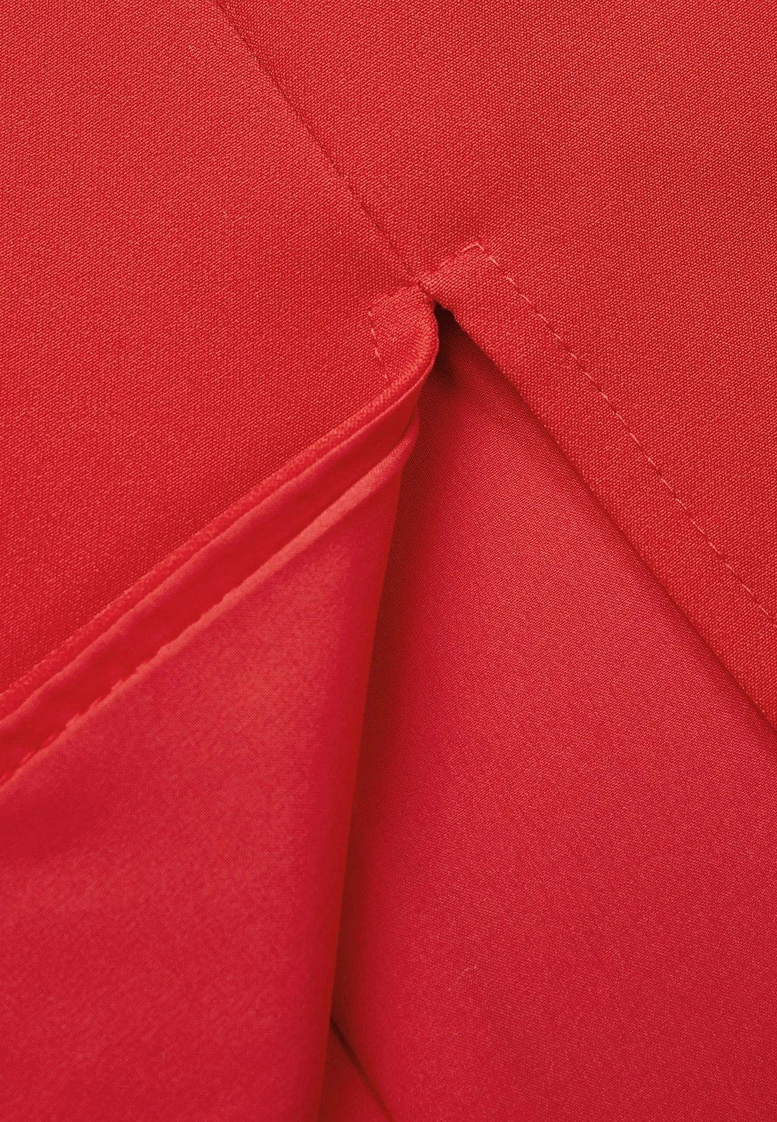 Red Slit Off The Shoulder A-Line Midi Dress