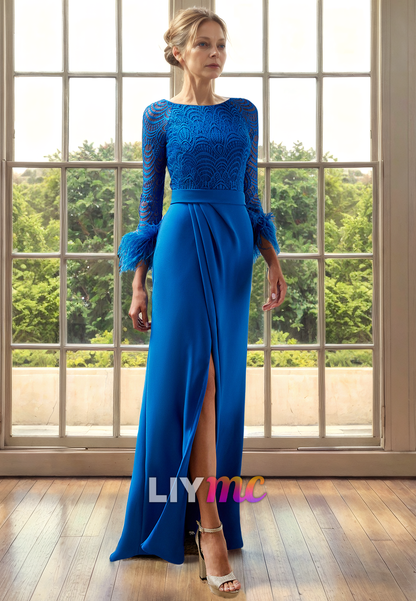 Scoop Long Sleeves Appliques Mother of Bride Dress Cocktail Dress