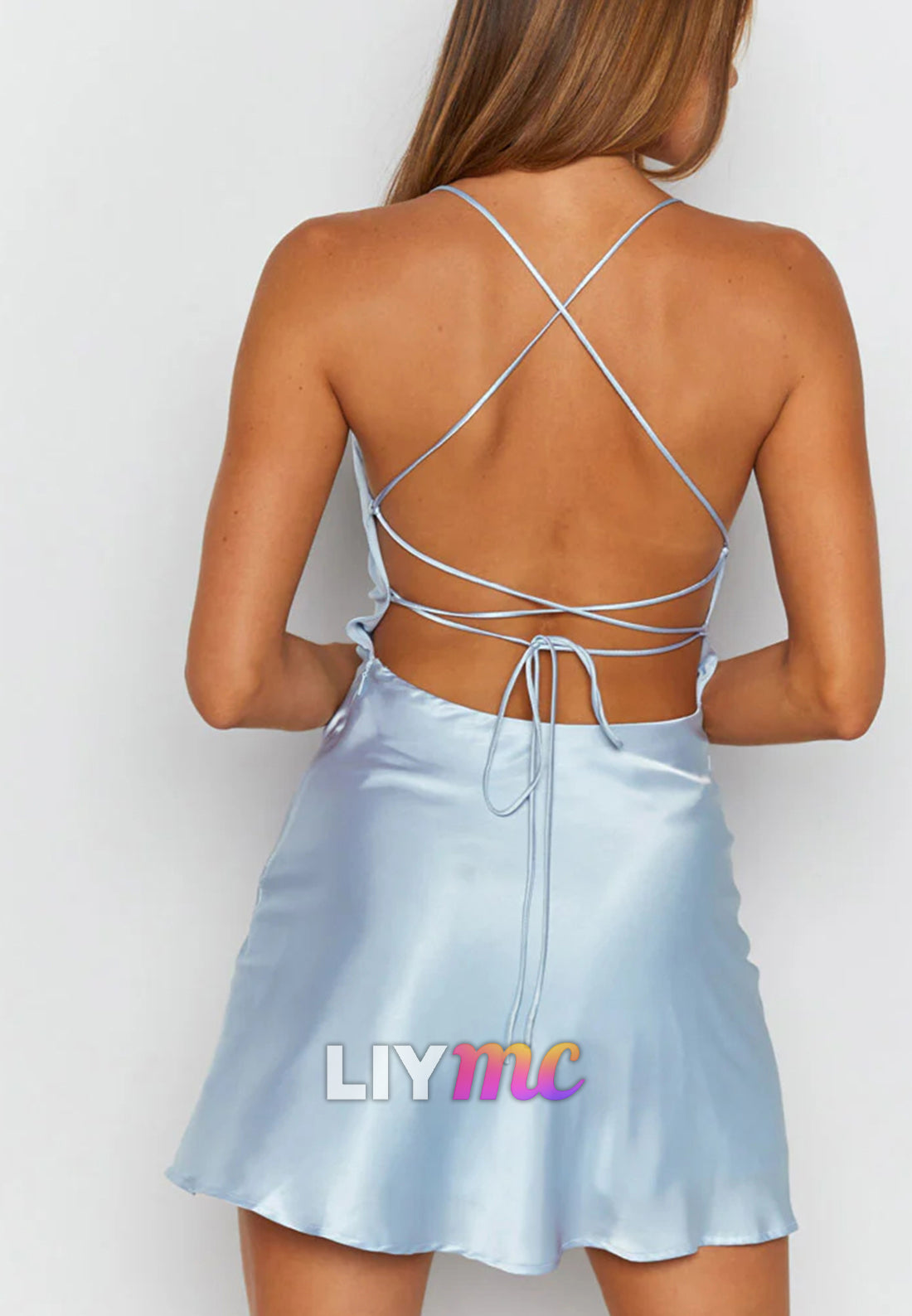 Scoop Spaghetti Straps Sleek A-Line Homecoming Dress