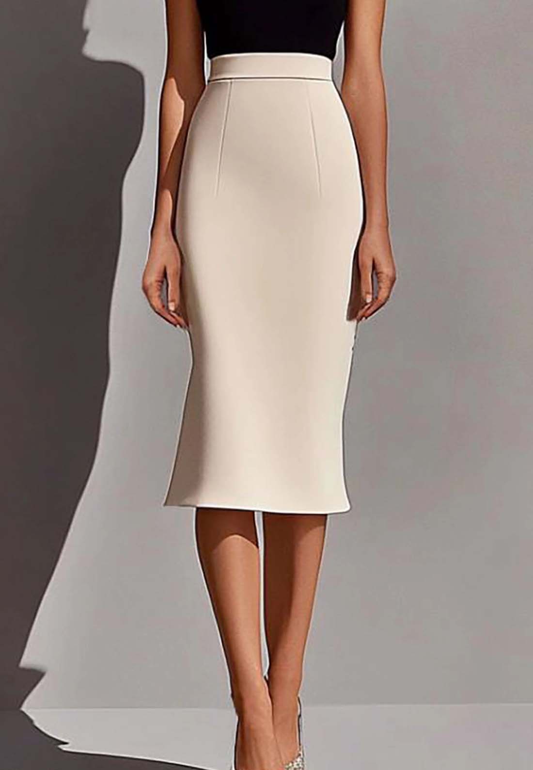 Semi-Formal Work Dress Black-White Colorblock Boat Neck Midi Dress