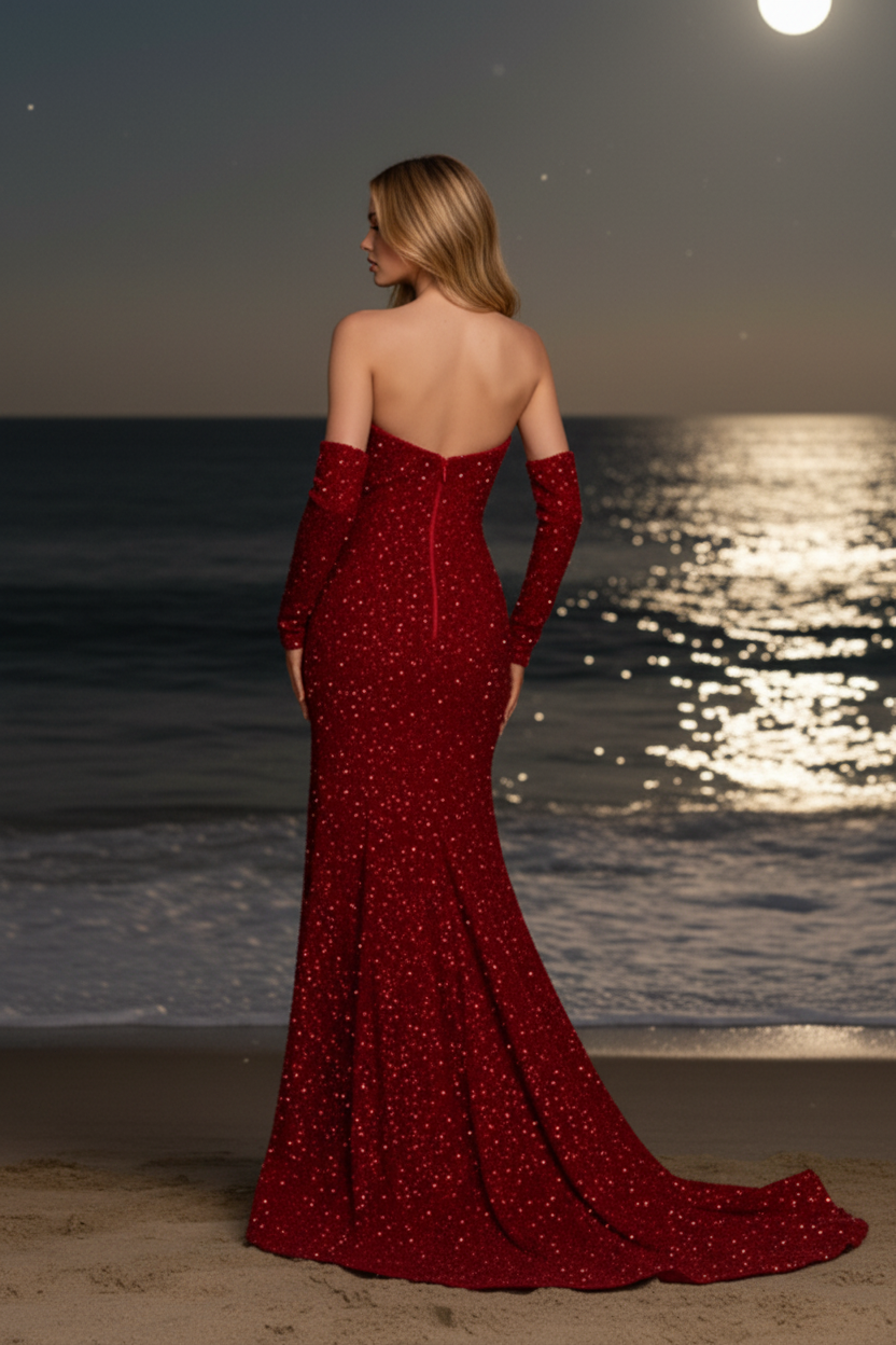 V-Neck Sequins Mermaid Prom Dress