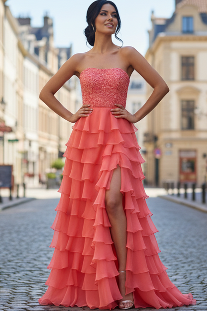 Square Spaghetti Straps Lace Appliques A-Line Prom Dress