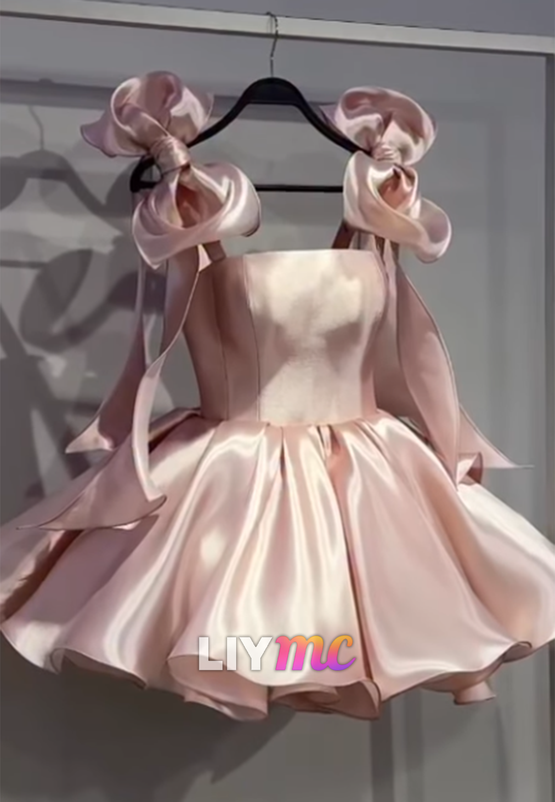 Square Bow A-Line Short Party Dress