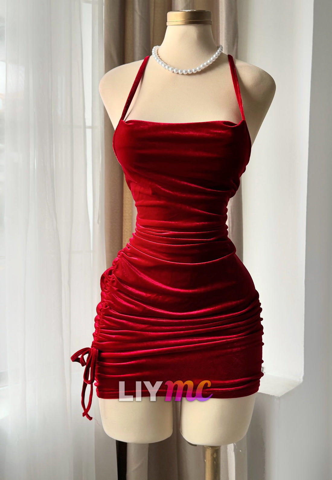 Square Velvet Pleated Sheath Party Homecoming Dress