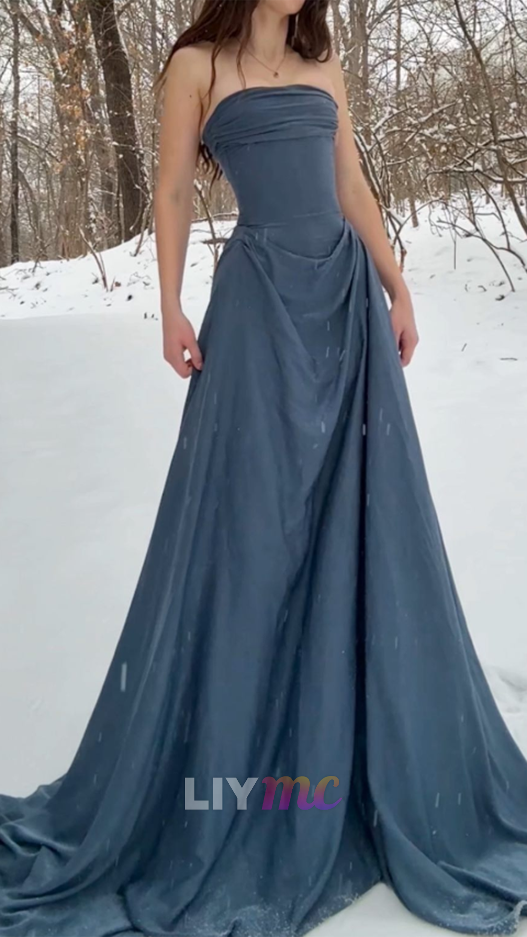 Straight Across Sleeveless A-Line Simple Prom Dress