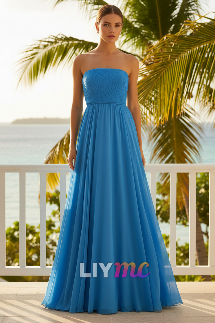 Straight Across Sleeveless A-Line Wedding Guest Dress
