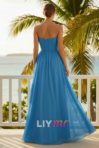 Straight Across Sleeveless A-Line Wedding Guest Dress
