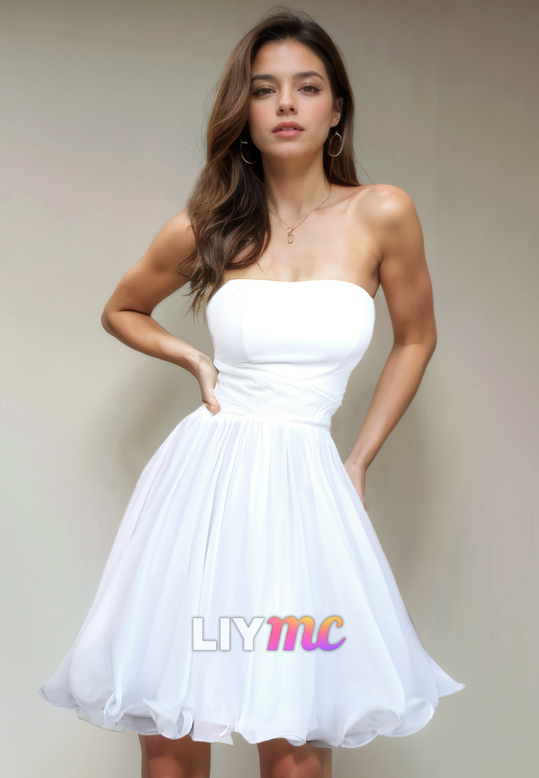 Straight Across Sleeveless Pleated A-Line Short Homecoming Dress