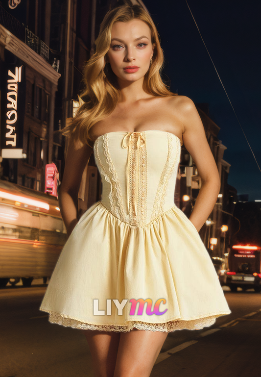 Straight Across Sleeveless Pleated A-Line Short Homecoming Dress