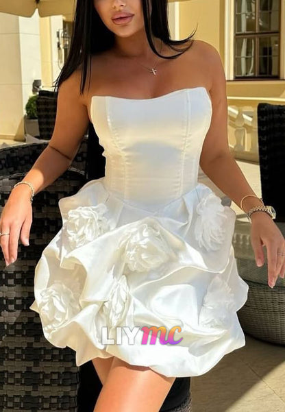 Sweetheart 3D Flora A-Line Short Party Homecoming Dress