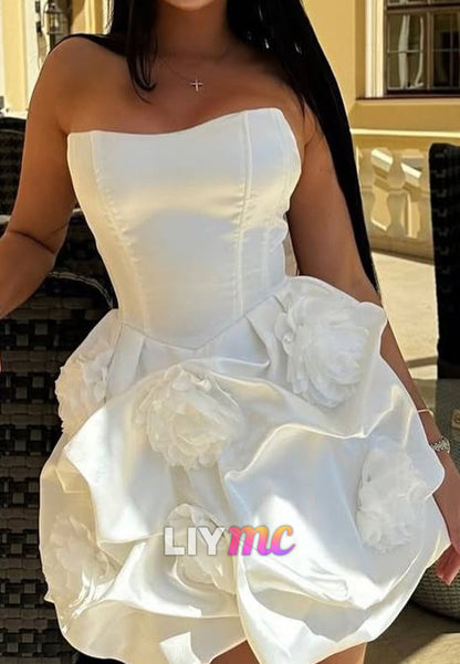Sweetheart 3D Flora A-Line Short Party Homecoming Dress