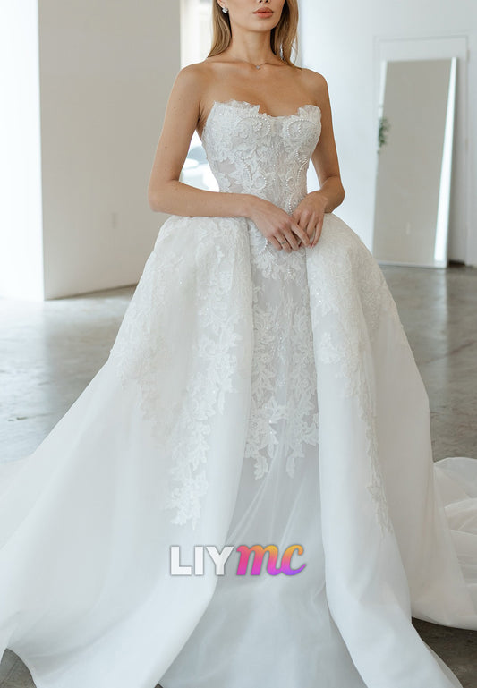 Sweetheart Appliques A-Line Sleeveless Wedding Dress