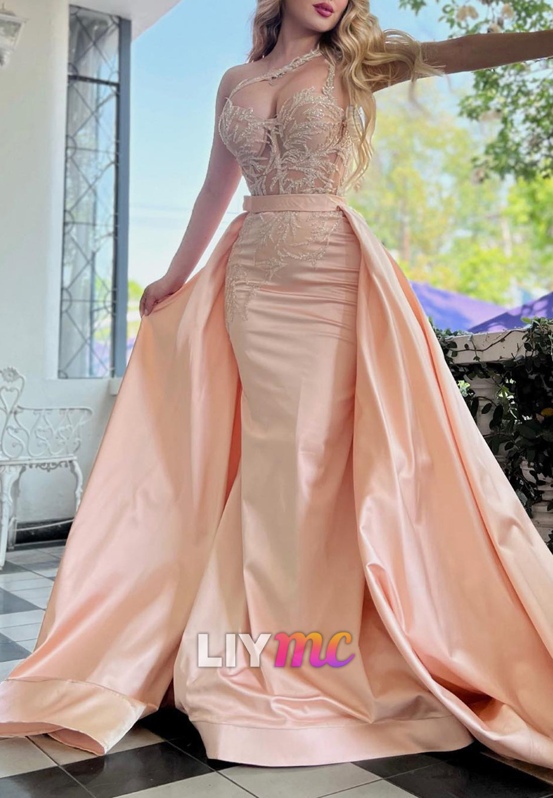 Sweetheart Appliques Sleeveless Mermaid Prom Dress