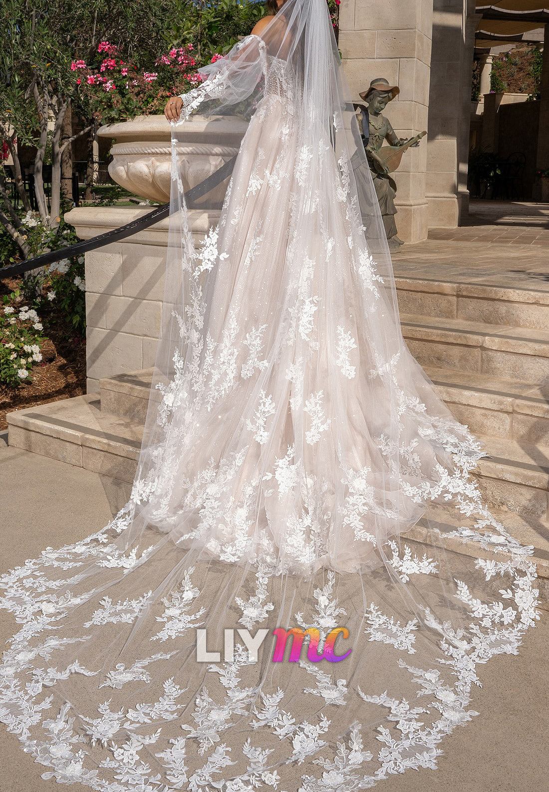 Sweetheart Appliqus Tulle A-Line Wedding Dress