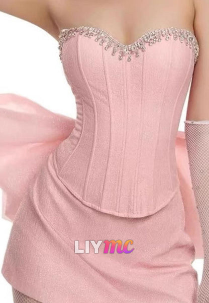 Sweetheart Beaded Bowknot A-Line Party Homecoming Dress