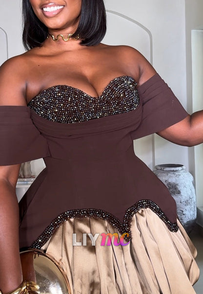 Sweetheart Beaded Pleated A-Line Party Homecoming Dress