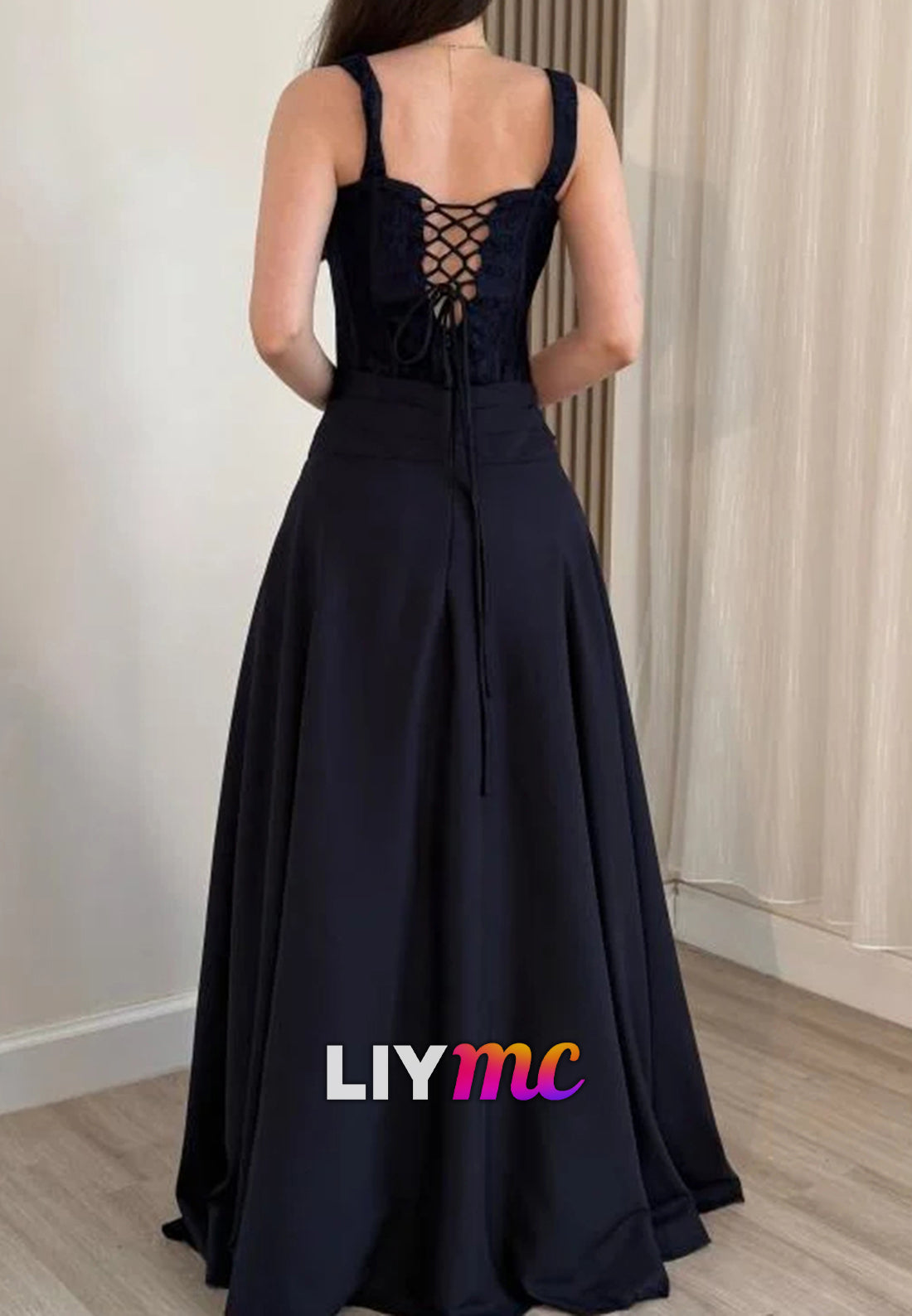 Sweetheart Halter Lace Appliques A-Line Evening Dress