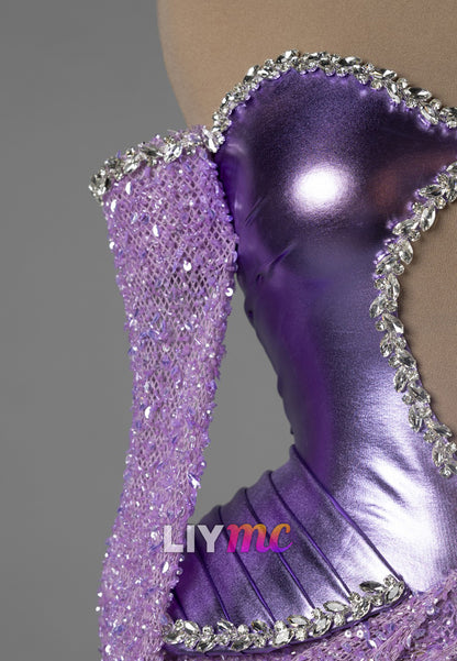 Sweetheart Illusion Sequins Sparkly Mermaid Prom Dress