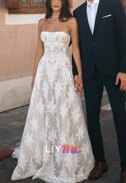 Sweetheart Lace Appliques A-Line Wedding Dress