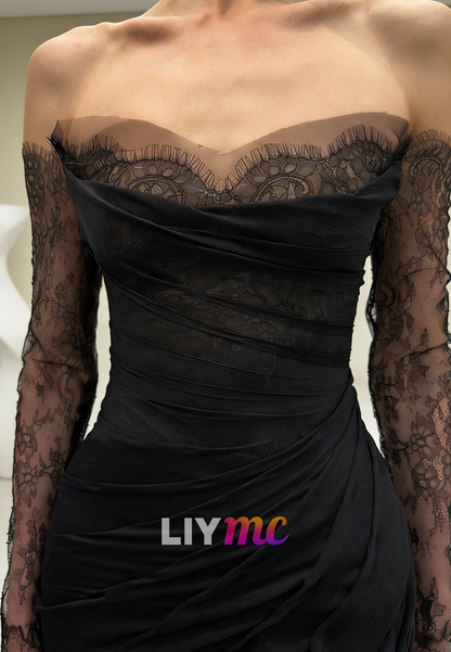 Sweetheart Lace Appliques Mermaid Evenig Dress