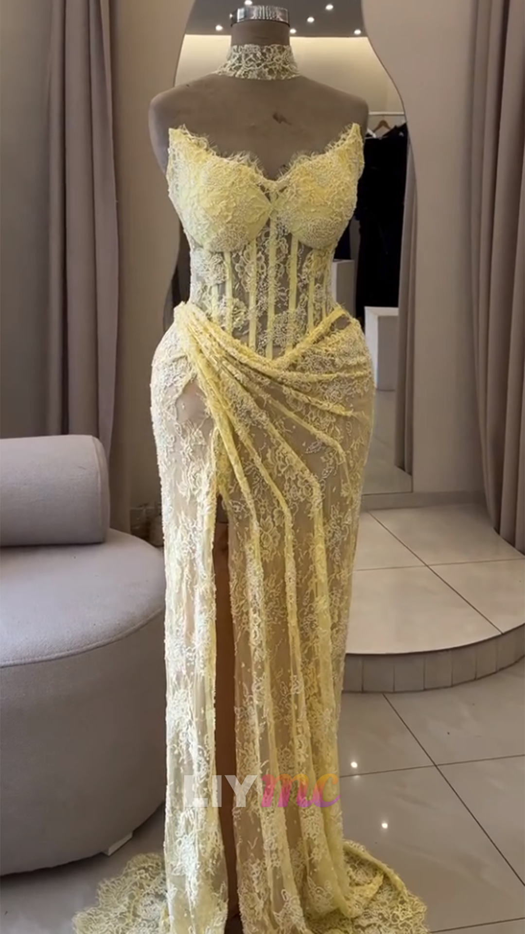 Sweetheart Lace Appliques Sheath Prom Dress