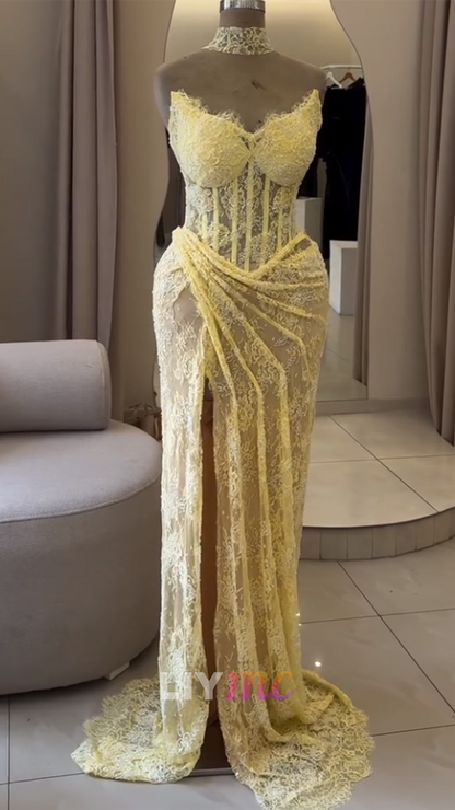 Sweetheart Lace Appliques Sheath Prom Dress