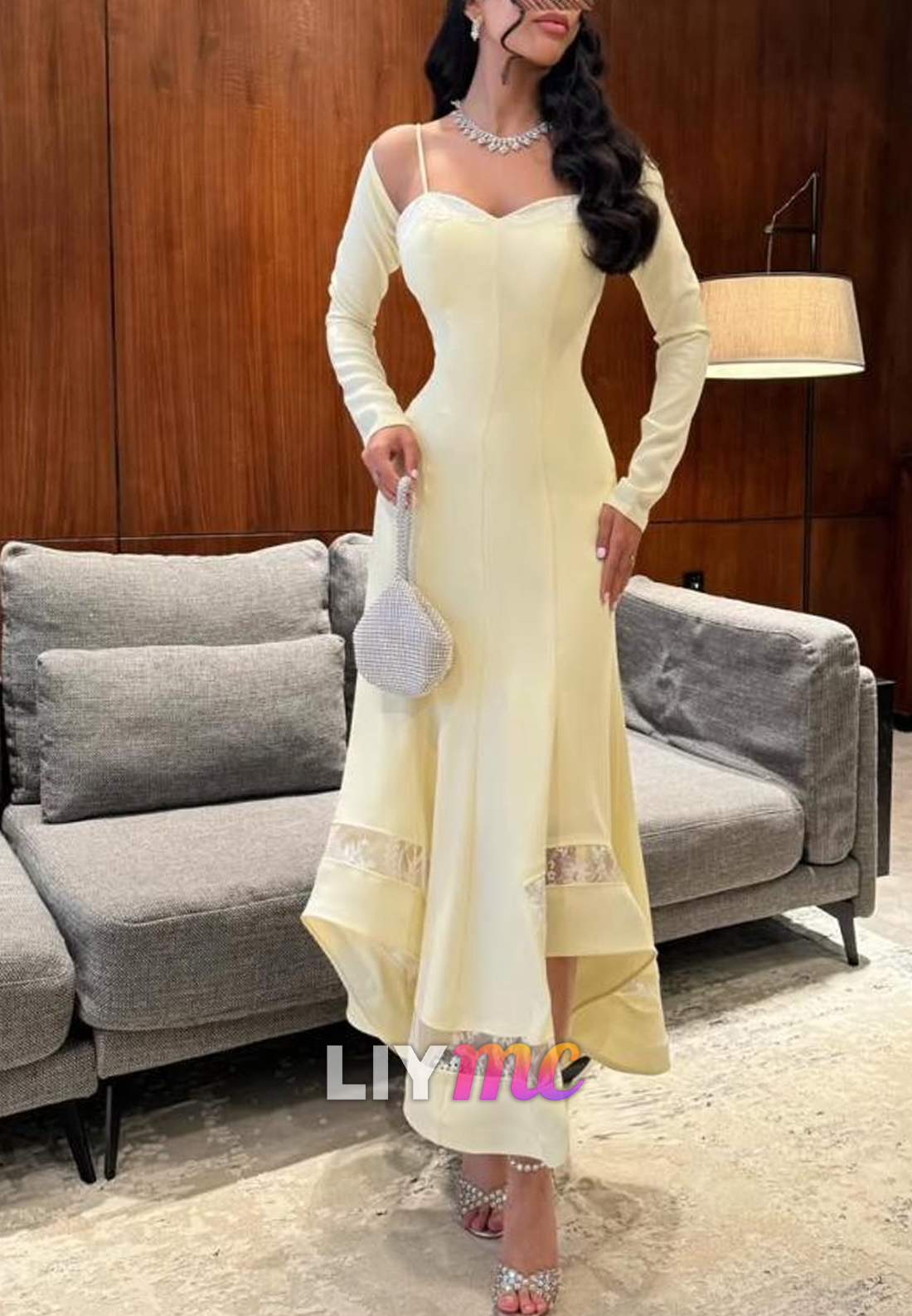 Sweetheart Long Sleeves A-Line Evening Dress