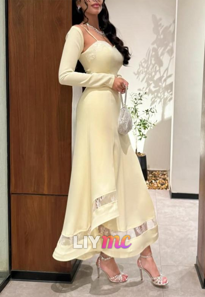 Sweetheart Long Sleeves A-Line Evening Dress