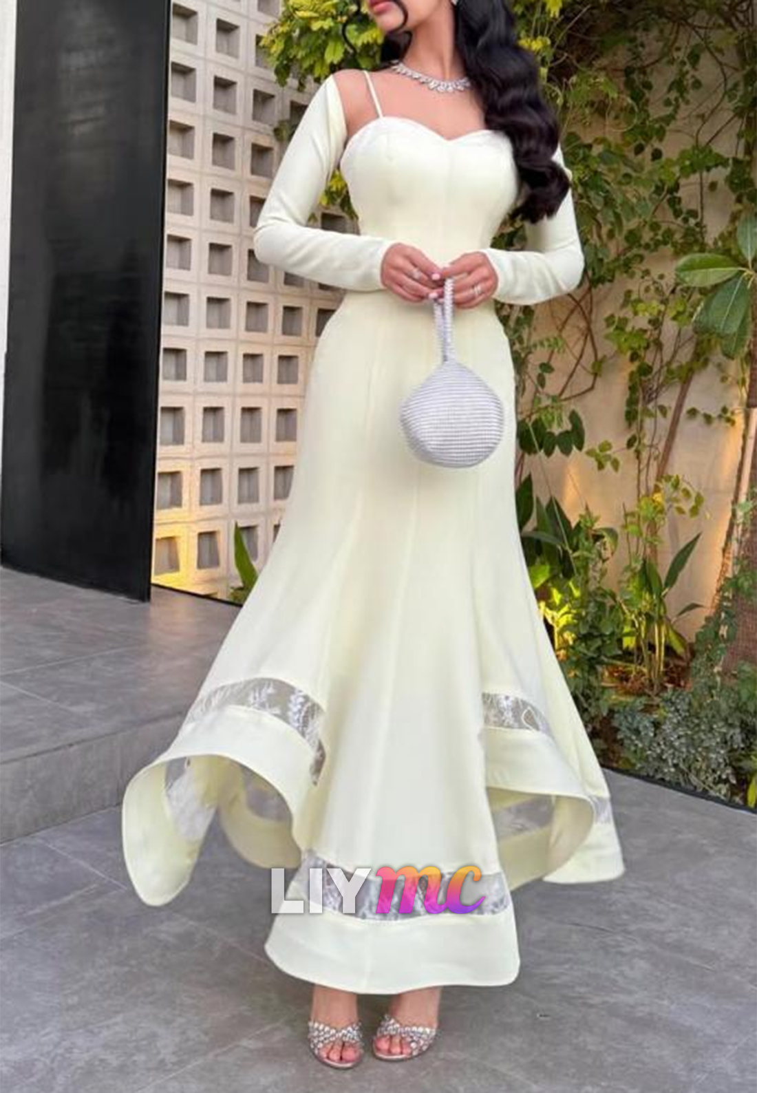 Sweetheart Long Sleeves A-Line Evening Dress