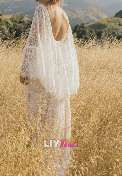 Sweetheart Long Sleeves Lace Appliques Mermaid Wedding Dress