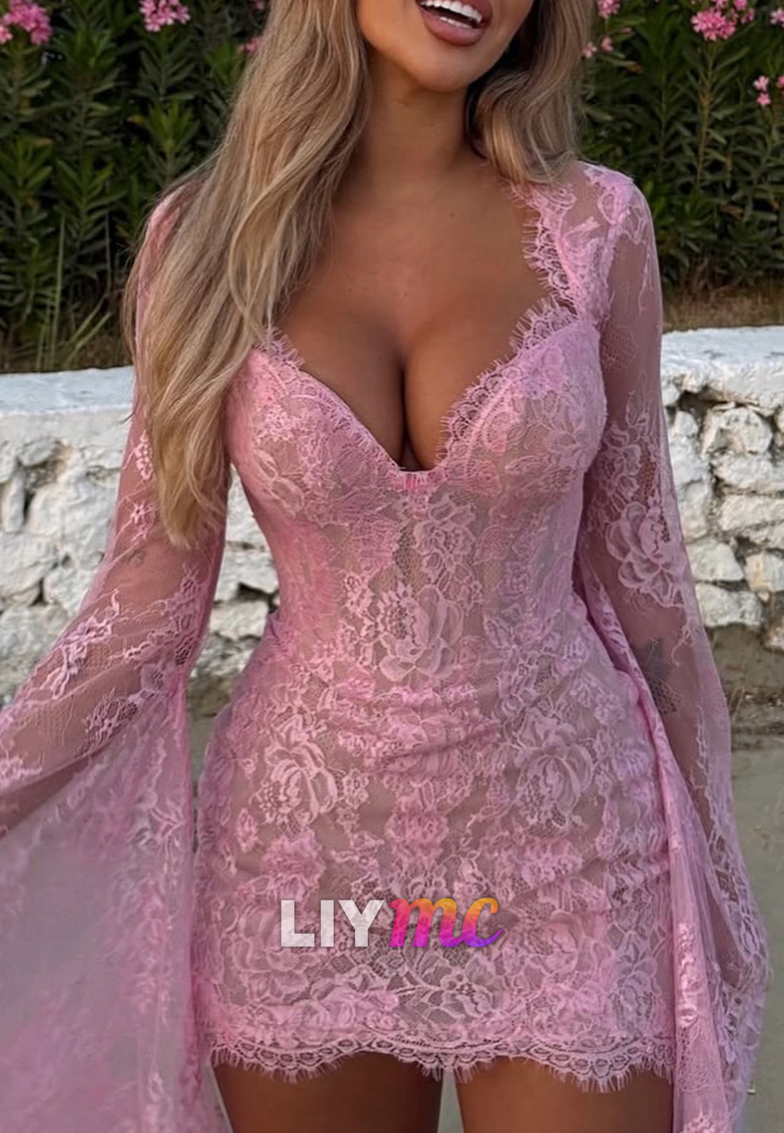 Sweetheart Long Sleeves Lace Appliques Sheath Party Homecoming Dress