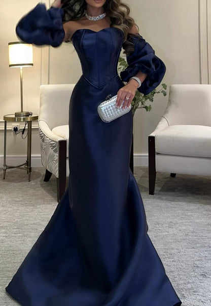 Sweetheart Long Sleeves Sleek Mermaid Formal Dress