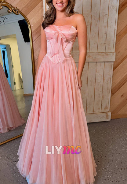 Sweetheart Pleated Sleeveless Chiffon A-Line Prom Dress
