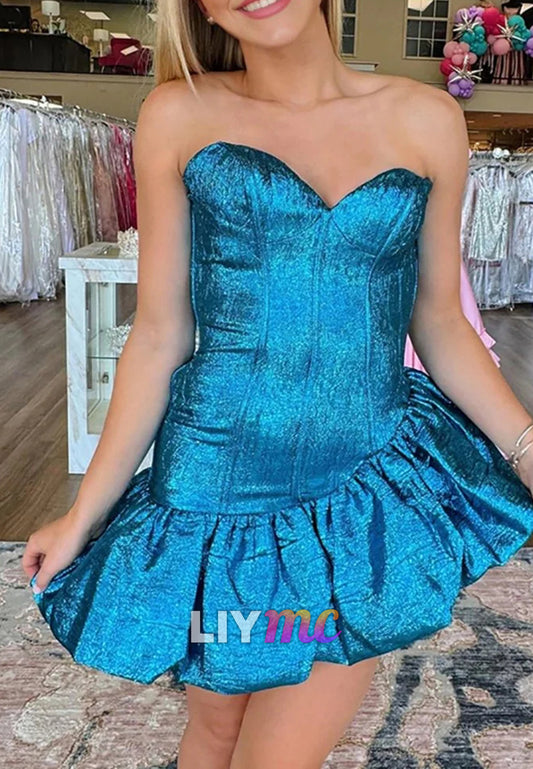 Sweetheart Pleated Sleeveless Sheath Party Homecoming Dress